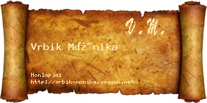 Vrbik Mónika névjegykártya